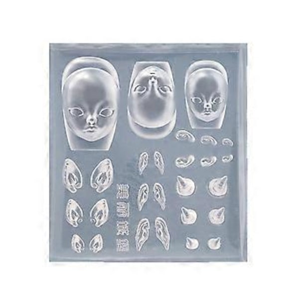 Elf Öra Nagel Skulpteringsformar Elf Docka DIY Stämplingsschabloner DIY Manikyr Tillbehör DIY Nagelkonstverktyg för Nagelkonst 1