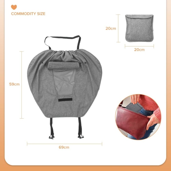 Solskjerm for barnevogn, kalesje solskjerm for barnevogn bag, UV 5
