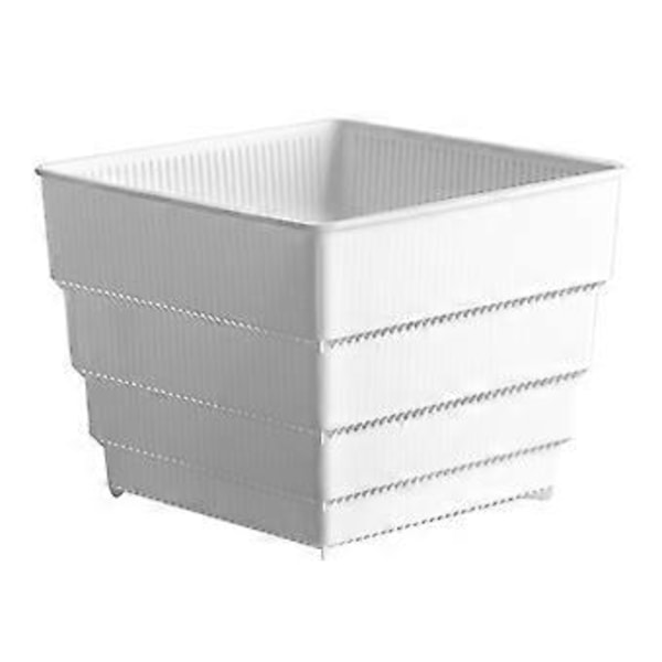 10 st Rotkontroll Sukulent Blomkrukor Plast Små Fyrkantiga Trädgårdsarbete Andningsbara för Dekoration Hem Kontorsmaterial White XL