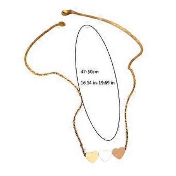 Elegant 3 Hjerte Vedhæng Choker Kærligheds Charm Halskæde Rustfrit Stål Smykker til Særlige Lejligheder og Hverdagsbrug rosaguld rose gold