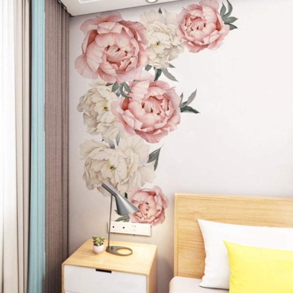 Blomster Vægstickers Akvarel Roser Dekorative Peony Blomster Pat