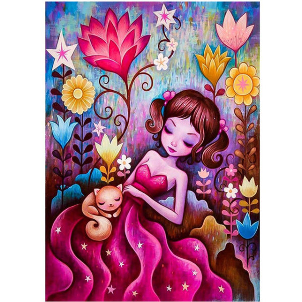 30x40cm 5D DIY Diamantmaleri Full,Série Cartoon Girl#D,DIY Dia