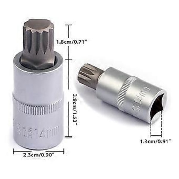 1/4\" 3/8\" 1/2\" Torx Bit Topnøgle Sæt Adapter Allen til Nøgle Spline Bits Universal til Hoved Til Momentnøgle Skraldenøgle