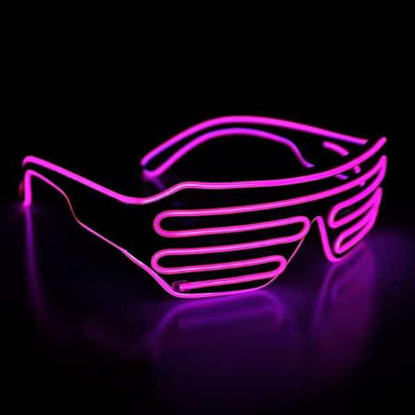 Lysende Shutter Neon Rave Solbriller El Wire LED Solbriller Voic