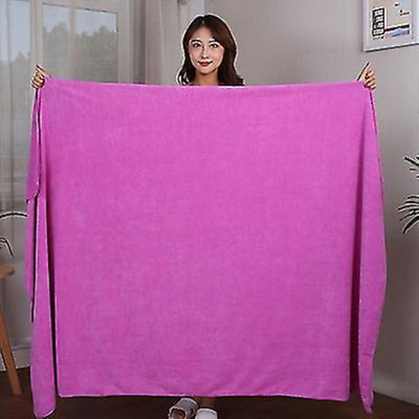 Eksplosive Models Mikrofiber Badehåndklæde, Super Blødt, Super Absorberende Og Hurtigtørrende, Ingen Farveblegning, Grå Håndklæde. 120x200cm. Mellemlilla Medium Purple 120x200CM