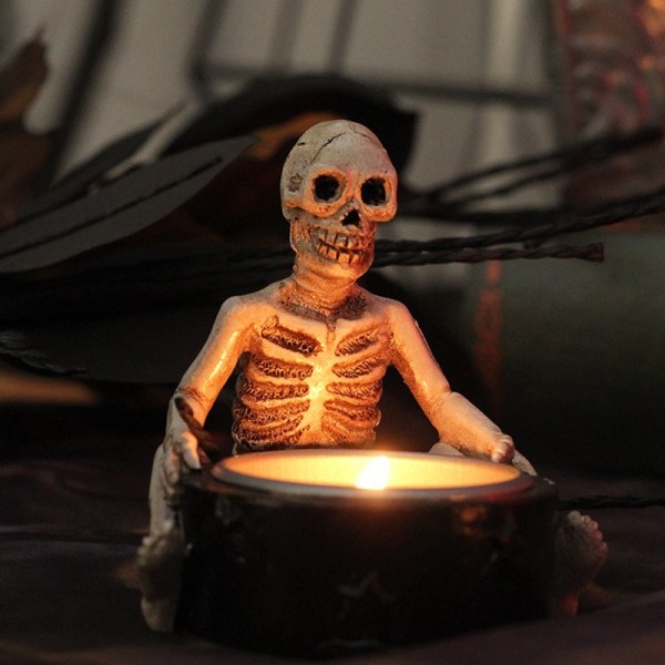 1 stk. Tealight lysestage, holdbar harpiks Halloween Candelabra Go