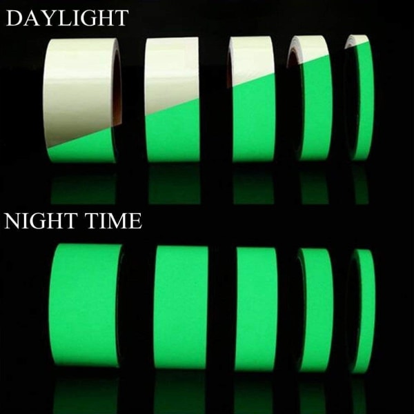 10Mx2CM Fluorescerande Självhäftande Tejp, Självlysande Tejp, Glöd i Mörkret Tejp