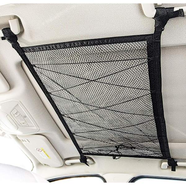 Auton kattotavaratilan verkko, 34\"x23\" Säädettävä kaksinkertainen verkko SUV-katon järjestäjä Pitkän matkan säilytyspussi, Teltta laittava peitto Lasten lelu Pyyhe Sekalaiset Sisätilatarvikkeet