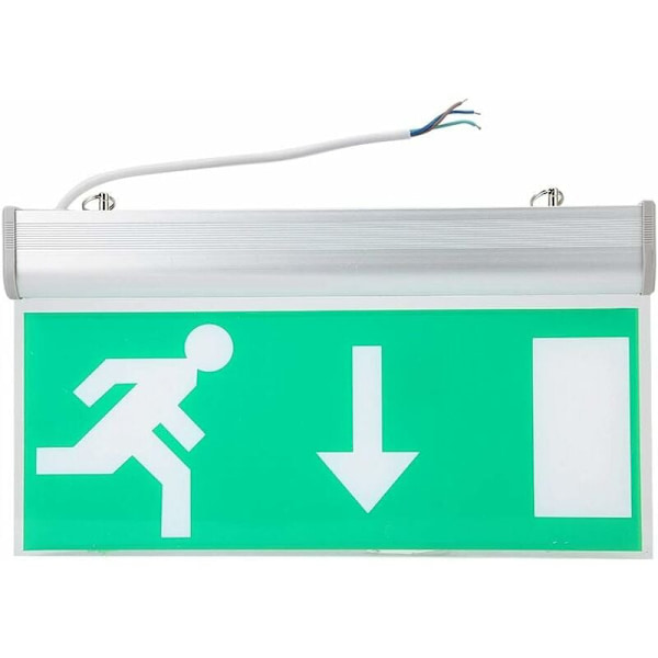 LED-nødbelysning, LED-nødsignallys, grønne sikkerhedsevakueringslys til indkøbscentre, supermarkeder, stationer og underholdningssteder (mod ydersiden).