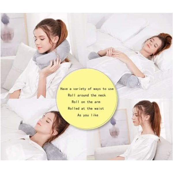 Reisepute - 68*10CM - Memory Foam Støttepute for Nakke, Hake,