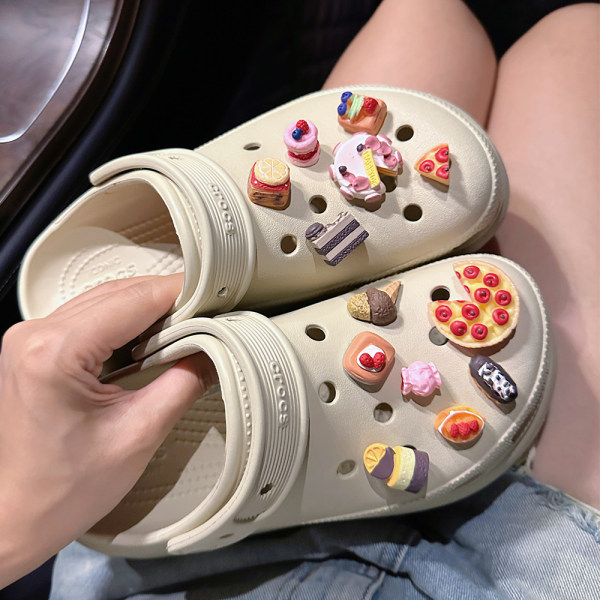 13Pcs pizza cake Shoe Accessories for Croc Charms for Teens Man a