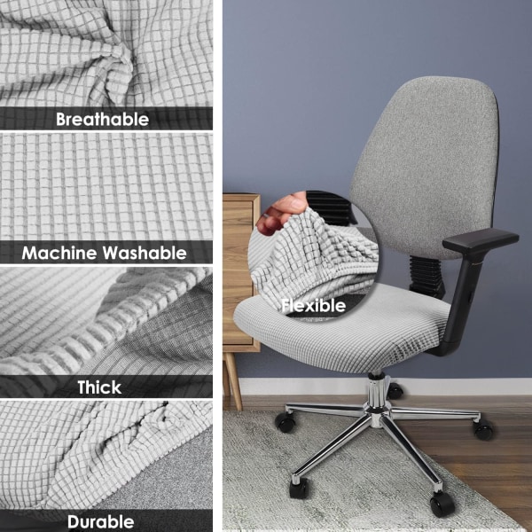 Elastiske Spandex-stoltrekk - Vaskbart tilpasset - For kontorstol