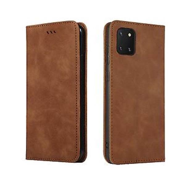 Samsung Galaxy Note 10 Lite/A81 -puhelimen nahkakotelo yrityskäyttöön Brown