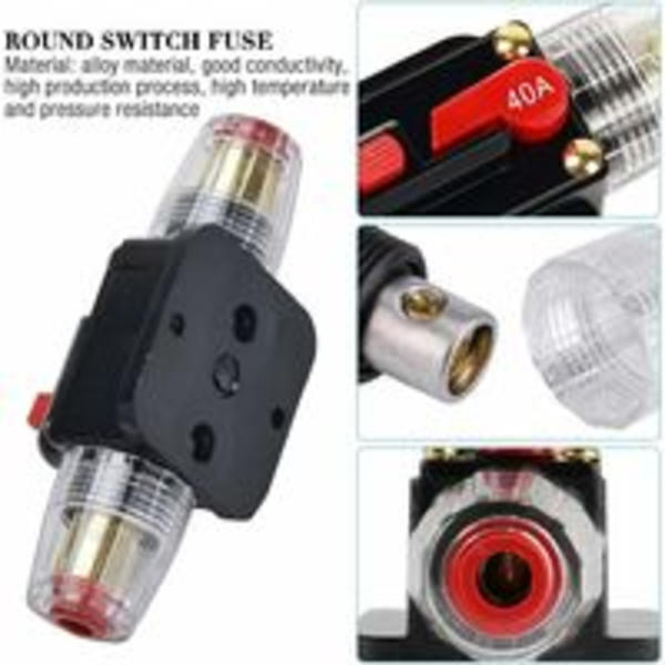 40A Automatisk Vattentät Kretsbrytare, 12V-24V DC Inline Säkringshållare
