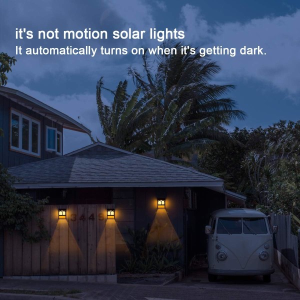 6 Pack Solar Deck Lights, Led Outdoor Garden Dekorativ Vägg Mou