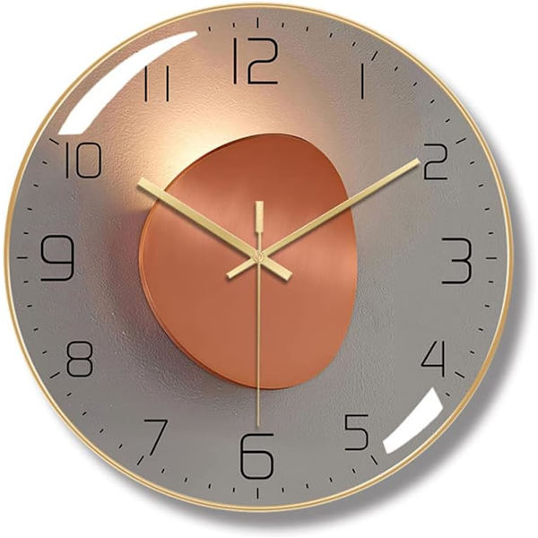 Modern Silent Wall Clock, 30cm Diameter Wall Pendel, Round Digi