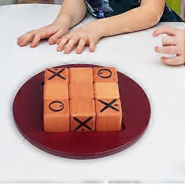 Tic TAC Toe Spel Kryss och Nollor Bondgårdsdekor Klassiska Brädspel Soffbordsspel för Barn Utomhus Inomhus Gåvor (Small)