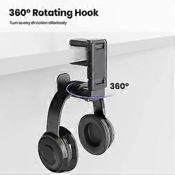 Gaming Headset Kontrollerhållare Enkel Installation Justerbar Klämma Universal PC Gaming Tillbehör Black