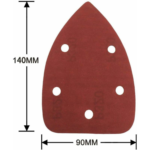 50 kpl 140 x 90 mm itseliimautuvaa hiekkapaperia kolmiomaiseen hiomakoneeseen