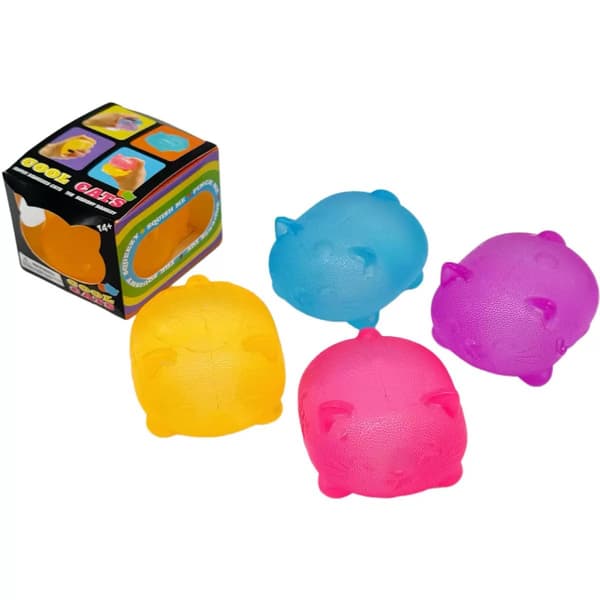 4-pack Needoh Pappa Cat Stressavlastningsleksaker: Sensoriska stimuleringskuber och klämbollar