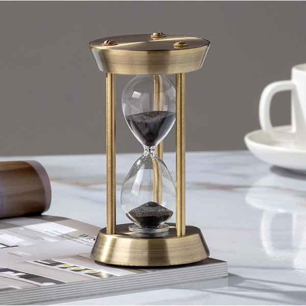 Metall Mässing Timglas Sandklocka Timers 10 Minuter, Glas Sandglas