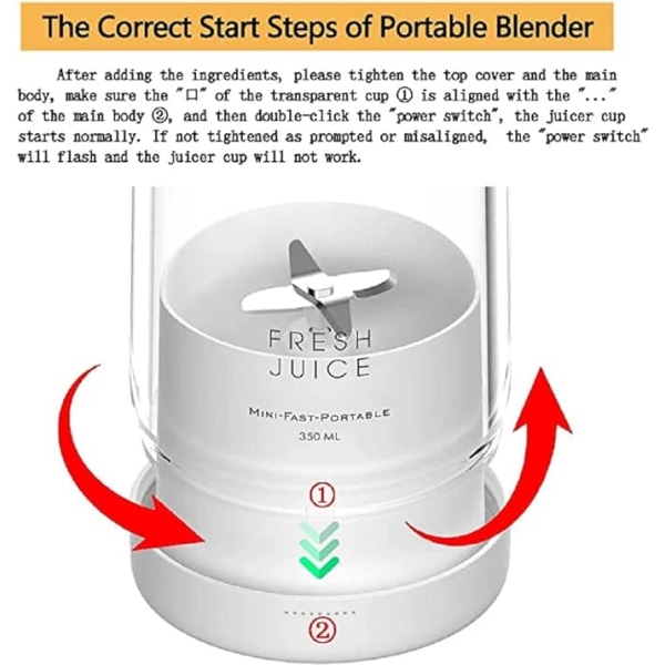 Handhållen Blender Blender, Portabel Blender USB Uppladdningsbar Blend
