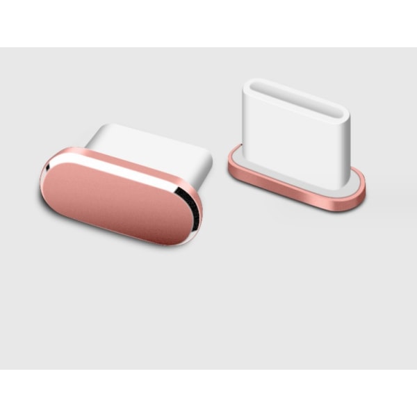 Rosa Färg 4 delar USB C Dammplugg Typ C Cover Kompatibel