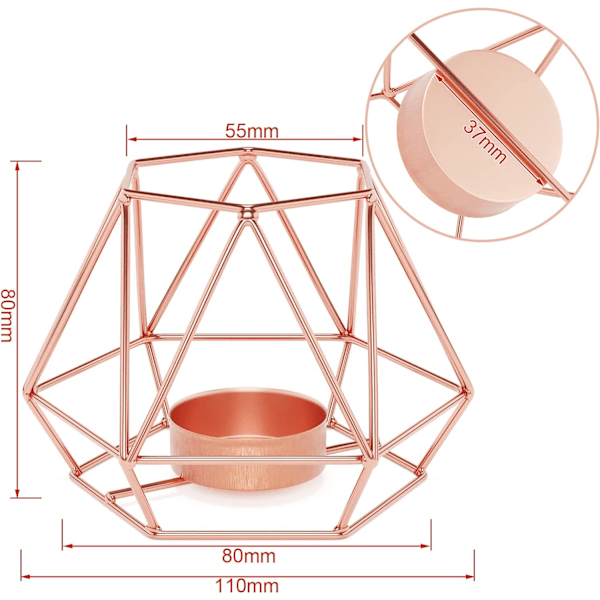 Tealight-pidike, Tealight-pidike, 2 kappaletta geometrinen Tealight-tee
