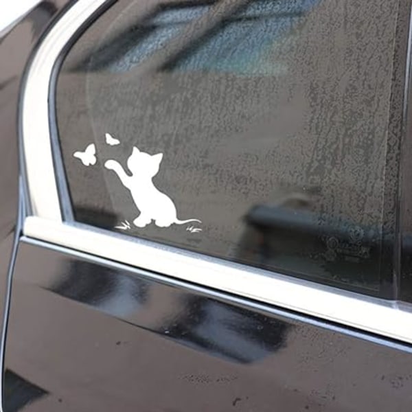 4 stk. morsomme bilklistremerker for katt