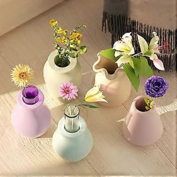 Liten Ljusstake Form DIY Hydroponisk Växt Blomkruka Silikonform Betong Gipsformar Epoxihartsform Dekorationer Style 5