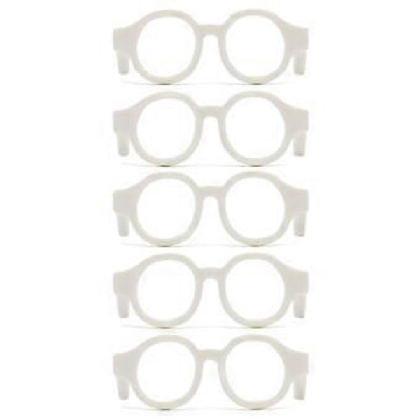 5 kpl Mustakehyksiset lasit Mini Nuken Tarvike Nuken Valokuvarekvisiitta Pyöreät Neliökehyksiset Lasit Miniatyyrit Nukkekodin Rekvisiitta white square frame