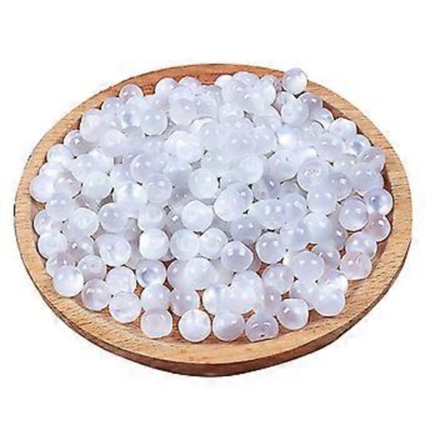 10 st 10mm Cheongsam Pärlemorskimrande Kupolformade Syknappar Imitation Jade Partiella Hål för Tangdräkt Hanfu Harts Runda Pärlor 02 (Pärlvit) 02 (Pearl White)