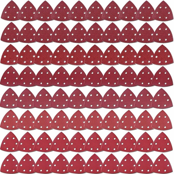 80 kappaleen 6-reikäinen tarrakiinnitteinen hiomatrikulmio 40/60/80/120/180/