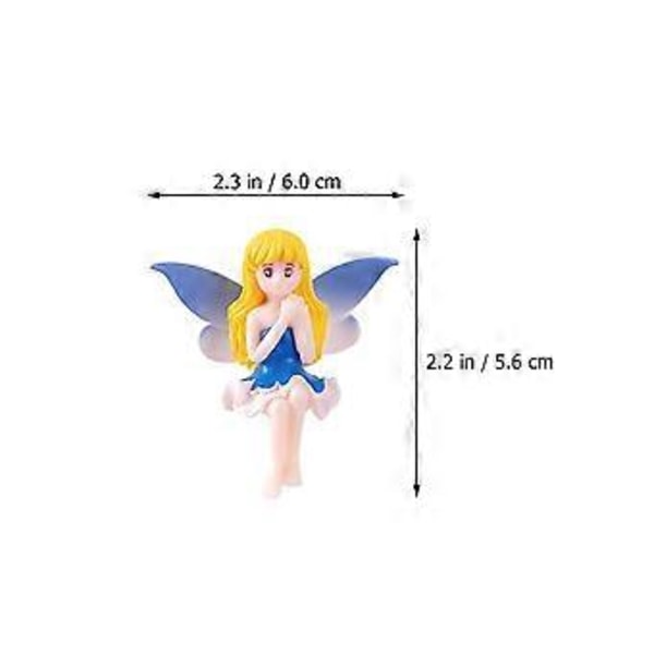 4 stk. Blomsterfe Miniatyr Feer Figurer Mini Fe Statue DIY Statue Bonsai Dekorasjon
