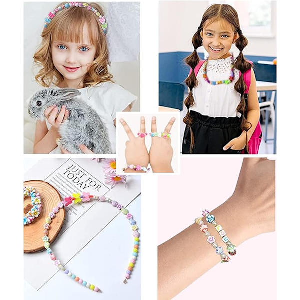 Barnpärlor, 550+ st armbandspärlor, smyckespärlor kit lämplig f