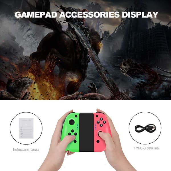 Trådlös L/R Joypad-kontroll kompatibel med Nintendo Switch/S