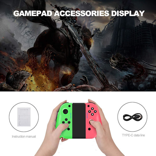 Trådløs L/R Joypad-kontroller kompatibel med Nintendo Switch/S