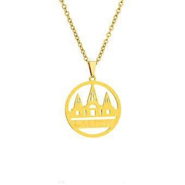 Vintage Etninen Yazdi Lalish Temppeli Riipus Kaulakoru Unisex Solisluuketju Korut Charm Kaulaketju Koriste Juhliin Gold