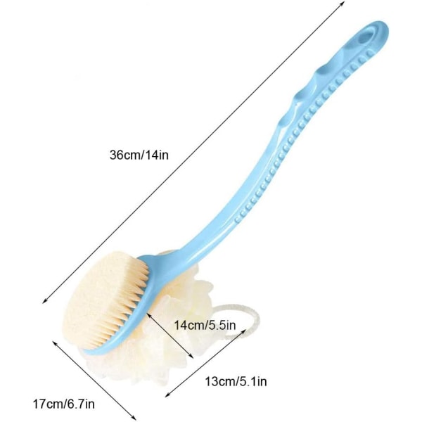 Badebørste 2 i 1 Kropsbørste Blød Børste Rygbørste til Mænd og