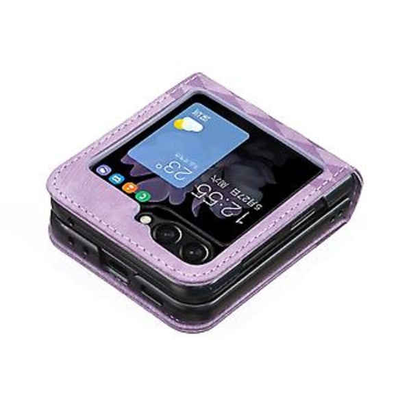 Plaid Præget Læder Etui Til Samsung Galaxy Z Flip6