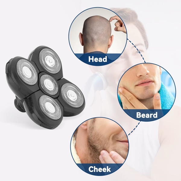 Udskiftning af barberhoveder, barberhoved 5 hoveder flydende elektrisk