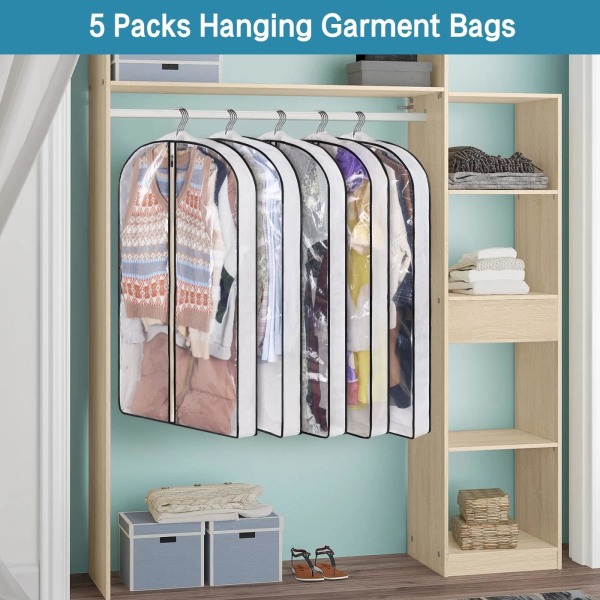 5-pack 40\" hängande ficka för garderobsförvaring Rocköverdragsset o