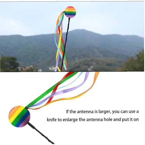 Bilantenne Regnbue Ballong Antenne Topper Eva Skum Dekorat