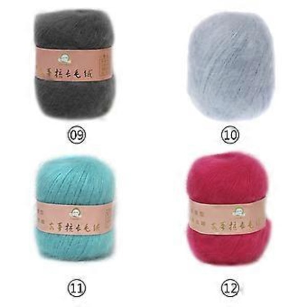 Mjuk Mohair Kashmir Stickgarn DIY Sjal Halsduk Virkgarn Tillbehör 12 12