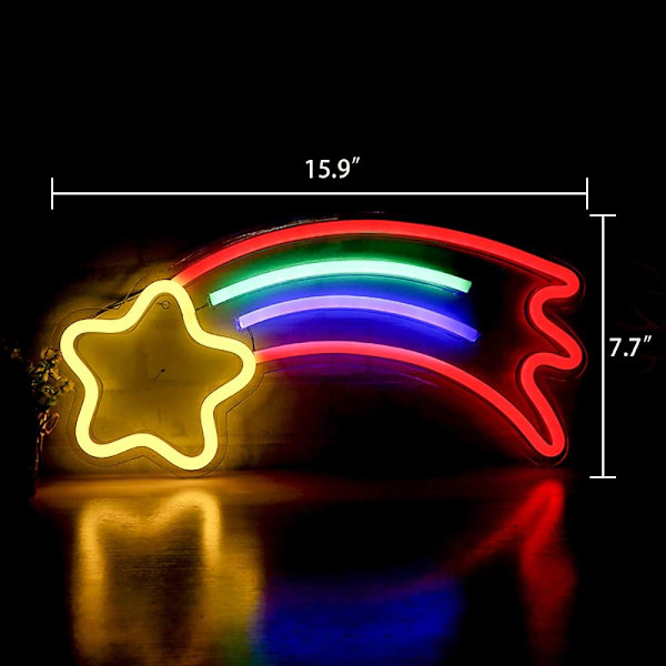 Regnbågs Neon Skylt LED Neon Ljus Inomhus Vägg Neon Rum Dekoration