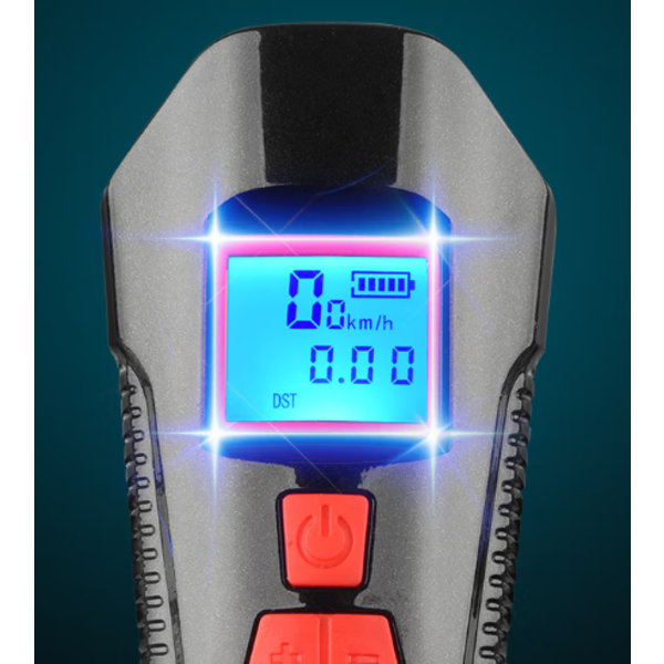 Rød genopladelig LED cykel baglygte, cykel speedometer