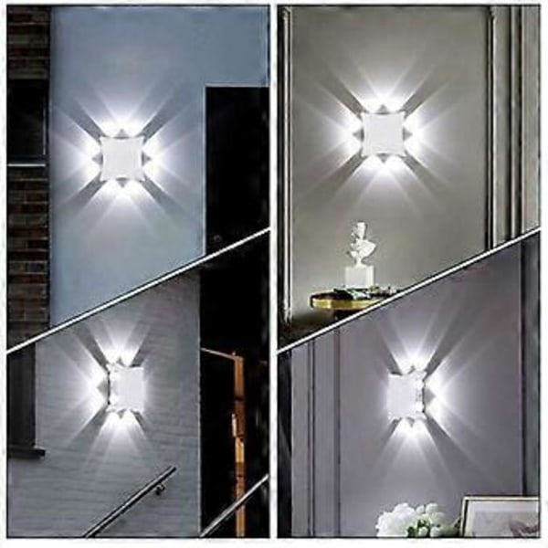 OMGG | LED Væglampe Indendørs Kold Hvid Minimalistisk Væglampe Hvid Moderne Væglampe til Gang Trappe Stue Soveværelse