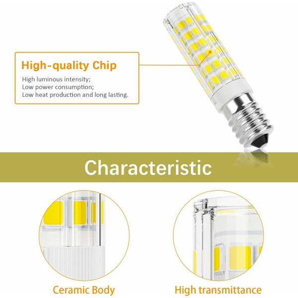 E14 LED Pære 5W Hætte, 50W Halogenækvivalent, 550LM, Kold Hvid 6