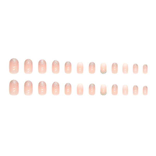 Falske Negle Gradient Glitter Diamanter Bærbare Negle