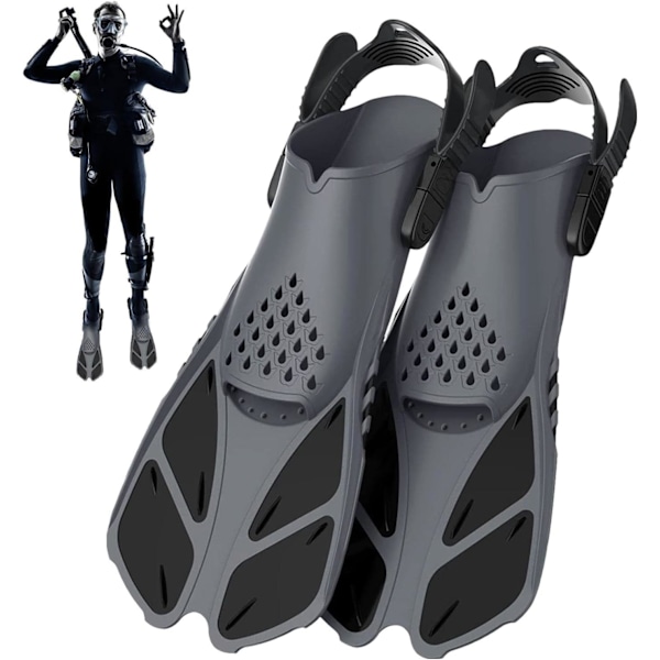 Svømmeføtter - Føtter for snorkling, justerbar, kort reisestørrelse